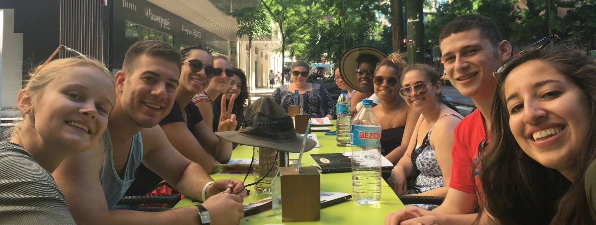 Students having lunch Spain