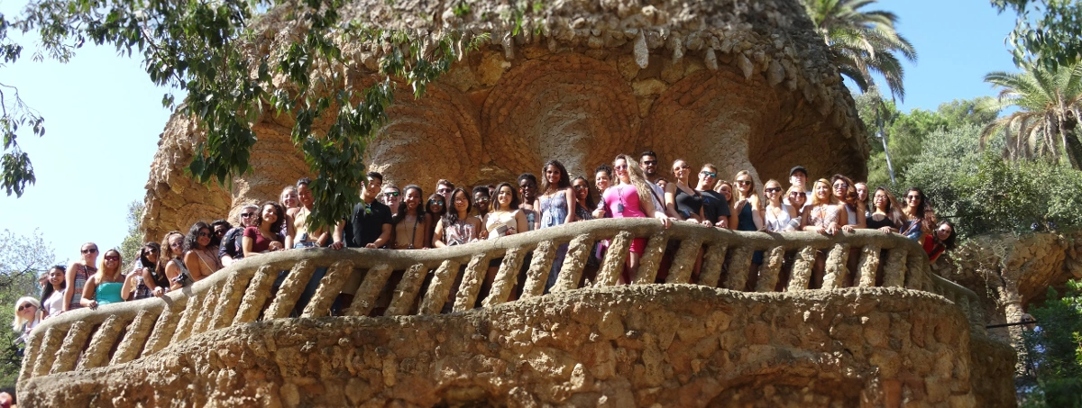Student visiting Viaduct park in Spain